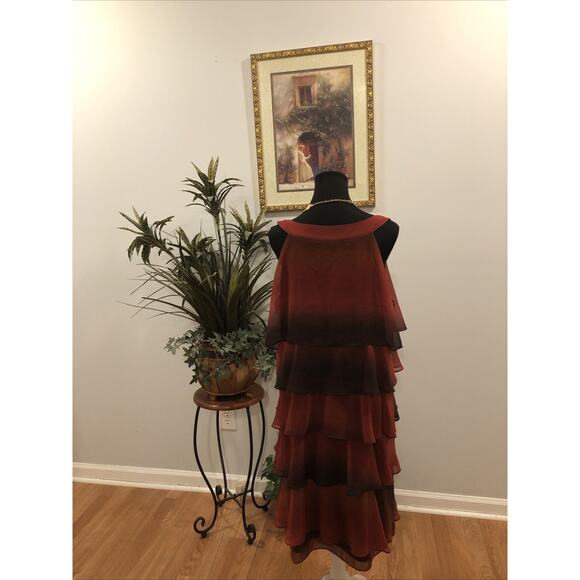 Signature By Robbie Bee Woman 18W Dress Scoop Neck Burgundy Boho Preppy Layered - Picture 3 of 8